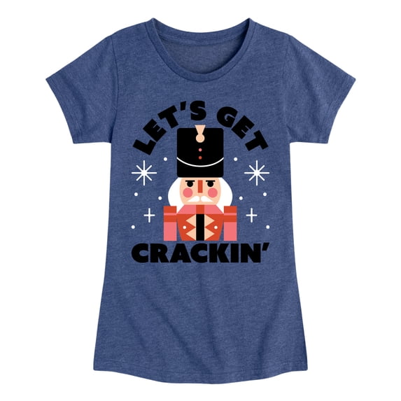 Instant Message - Lets Get Crackin Nut Cracker Christmas Fitted Short Sleeve Graphic T-Shirt