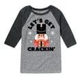 thumbnail image 1 of Instant Message - Lets Get Crackin Nut Cracker Christmas - Toddler & Youth Raglan Graphic T-Shirt, 1 of 5