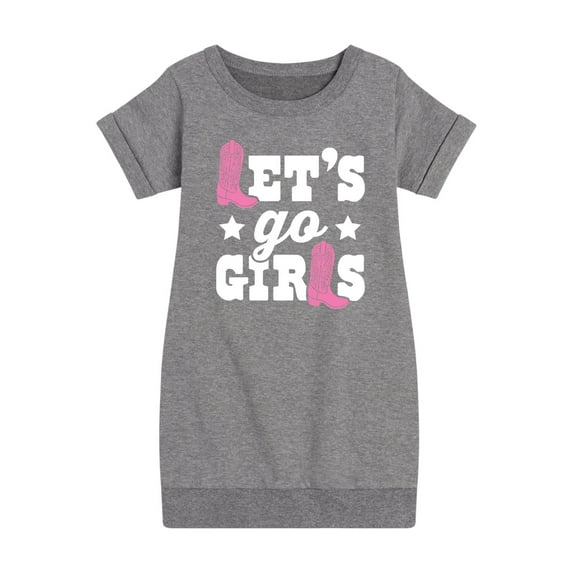 Instant Message - Lets Go Girls - Toddler And Youth Girls Fleece Dress