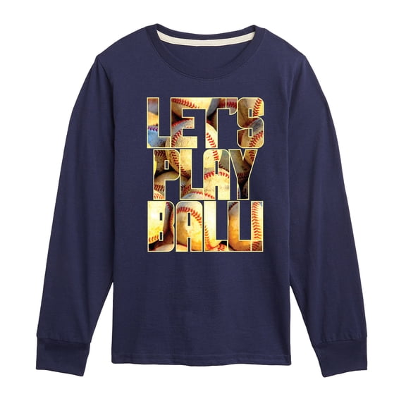 Instant Message - Lets Play Ball - Toddler & Youth Long Sleeve Graphic T-Shirt