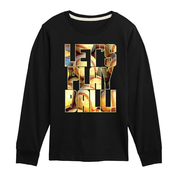 Instant Message - Lets Play Ball - Toddler & Youth Long Sleeve Graphic T-Shirt