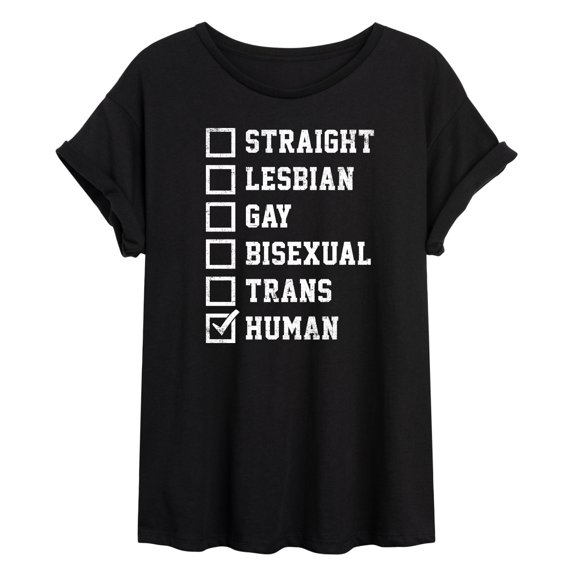 Instant Message - LGBT Checklist - Juniors Oversized Graphic T-Shirt