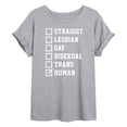 thumbnail image 1 of Instant Message - LGBT Checklist - Juniors Oversized Graphic T-Shirt, 1 of 6