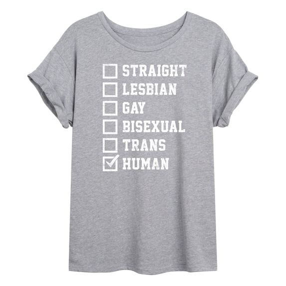 Instant Message - LGBT Checklist - Juniors Oversized Graphic T-Shirt