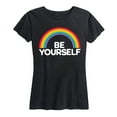 thumbnail image 1 of Instant Message - Lgbt Rainbow Be Yourself - Women's Short Sleeve Graphic T-Shirt, 1 of 5