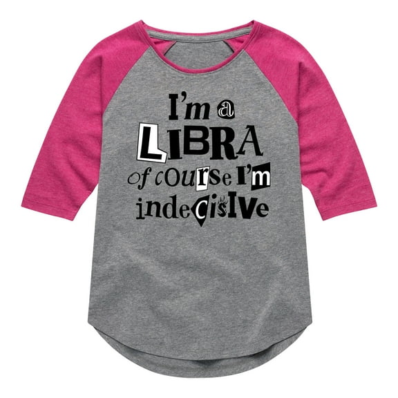 Instant Message - Libra Indecisive - Toddler & Youth Girls Raglan Graphic T-Shirt