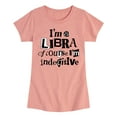 thumbnail image 1 of Instant Message - Libra Indecisive - Toddler & Youth Girls Short Sleeve Graphic T-Shirt, 1 of 6