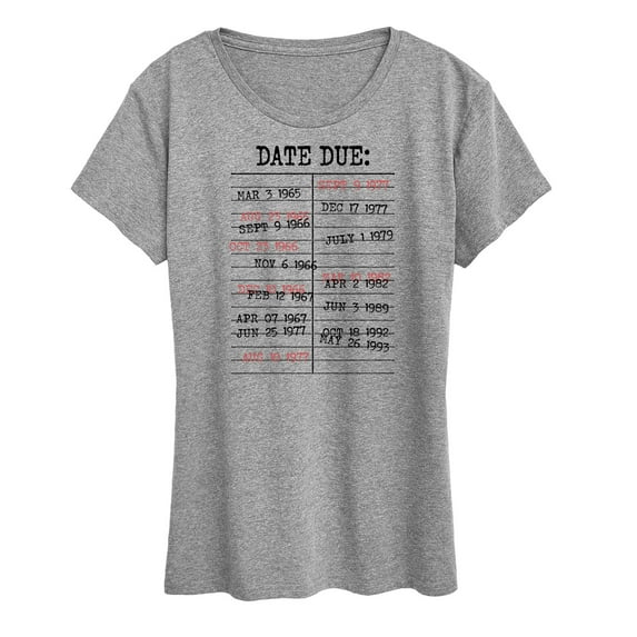 Instant Message - Library Card Stamps - Women's Short Sleeve Graphic T-Shirt