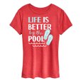 thumbnail image 1 of Instant Message - Life Is Better By The Pool - Women's Short Sleeve Graphic T-Shirt, 1 of 6