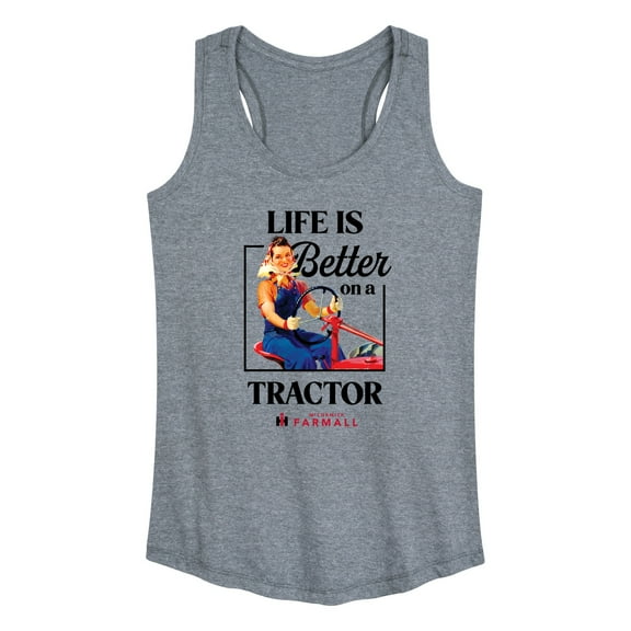 Instant Message - Life Is Better On A Tractor - Country Girl Casuals - Women's Racerback Tank Top