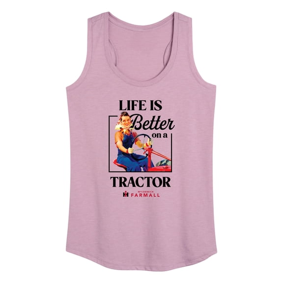 Instant Message - Life Is Better On A Tractor - Country Girl Casuals - Women's Racerback Tank Top