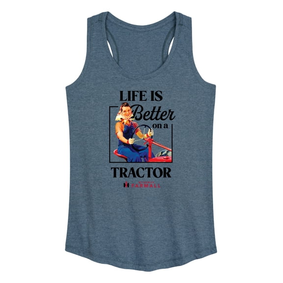 Instant Message - Life Is Better On A Tractor - Country Girl Casuals - Women's Racerback Tank Top