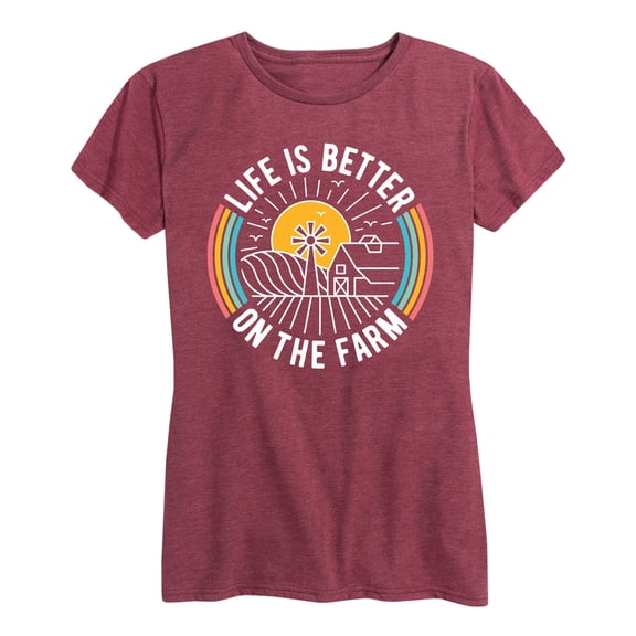 Instant Message - Life Is Better On The Farm - Women's Short Sleeve Graphic T-Shirt
