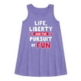thumbnail image 1 of Instant Message - Life Liberty And The Pursuit Of Fun - Toddler & Youth Girls A-line Dress, 1 of 5