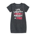 thumbnail image 1 of Instant Message - Life Liberty And The Pursuit Of Fun - Toddler & Youth Girls Fleece Dress, 1 of 5