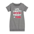 thumbnail image 1 of Instant Message - Life Liberty And The Pursuit Of Fun - Toddler & Youth Girls Fleece Dress, 1 of 6