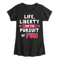 thumbnail image 1 of Instant Message - Life Liberty And The Pursuit Of Fun - Toddler & Youth Girls Short Sleeve Graphic T-Shirt, 1 of 6