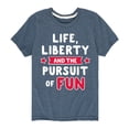 thumbnail image 1 of Instant Message - Life Liberty And The Pursuit Of Fun - Toddler & Youth Short Sleeve  T-Shirt, 1 of 6