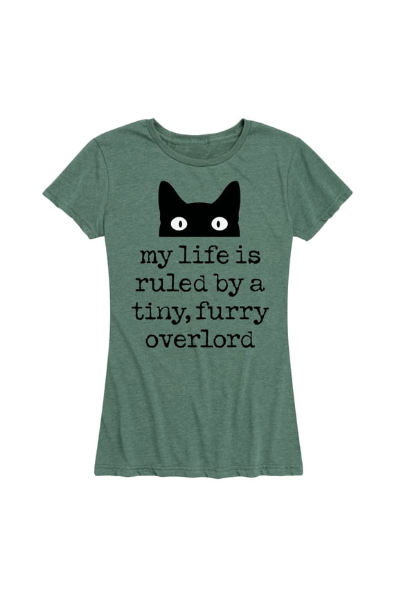 - Cat My Life Is Ruled By A Tiny Furry Overlord Short Sleeve Graphic T-Shirt