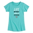 thumbnail image 1 of Instant Message - Life Without Goals Is Boring - Toddler Girls Fitted Short Sleeve T-Shirt, 1 of 4