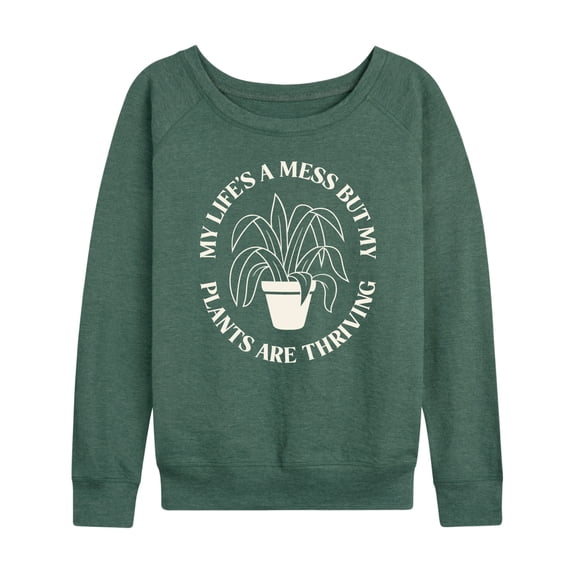 Instant Message - Lifes A Mess - Women's Lightweight French Terry Long Sleeve Shirt