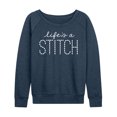 thumbnail image 1 of Instant Message - Lifes A Stitch - Women's Lightweight French Terry Long Sleeve Shirt, 1 of 6