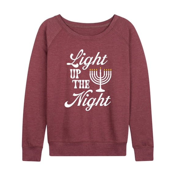 Instant Message - Light Up The Night Menora - Women's French Terry Long Sleeve Pullover