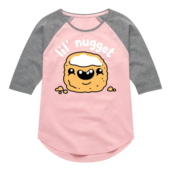 Instant Message - Lil Nugget - Girls Shirt Tail Raglan