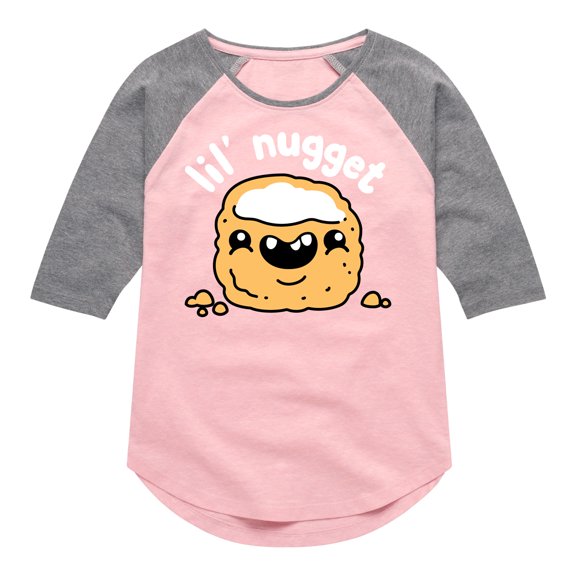 Instant Message - Lil Nugget - Girls Shirt Tail Raglan
