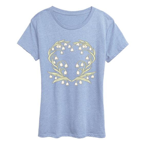 Instant Message - Lily Of Valley Heart Short Sleeve Graphic T-Shirt