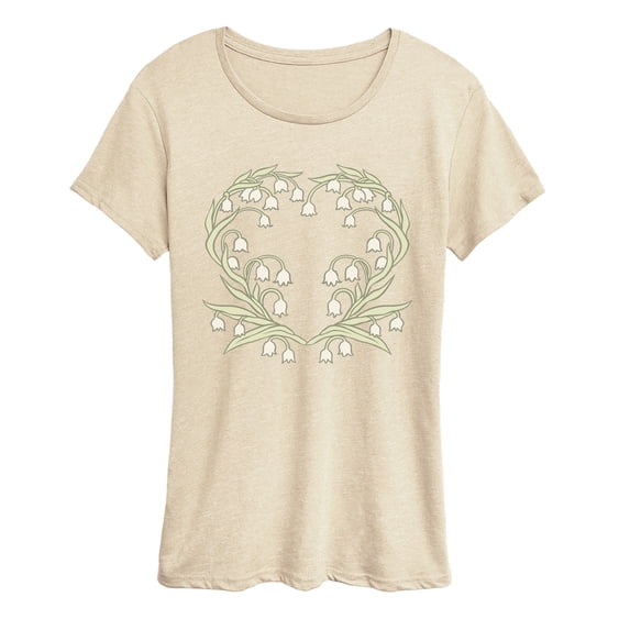 Instant Message - Lily Of Valley Heart Short Sleeve Graphic T-Shirt