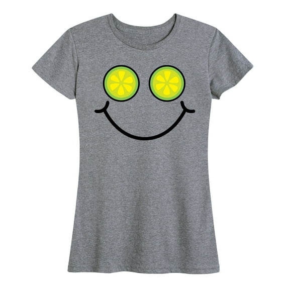 Instant Message - Lime Smile Face - Women's Short Sleeve Graphic T-Shirt