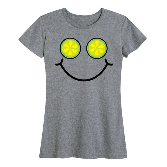 Instant Message - Lime Smile Face - Women's Short Sleeve Graphic T-Shirt