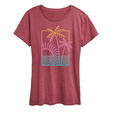 Instant Message - Line Drawing Sunset - Women's Short Sleeve Graphic T-Shirt