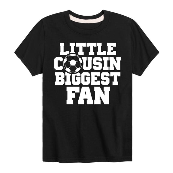 Instant Message - Little Cousin Biggest Soccer Fan - Toddler And Youth Short Sleeve Graphic T-Shirt