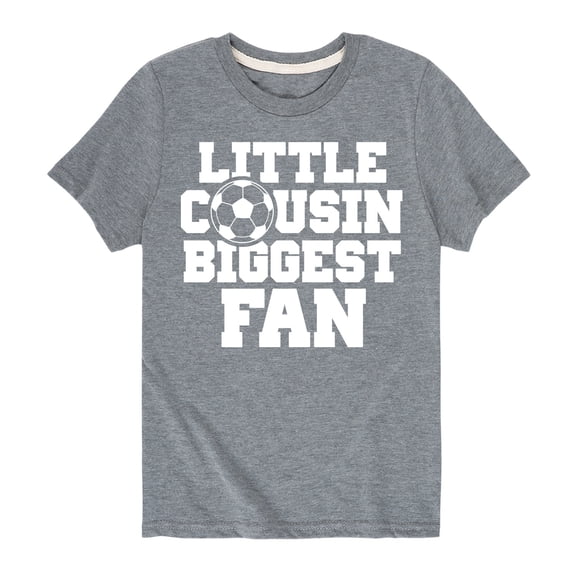 Instant Message - Little Cousin Biggest Soccer Fan - Toddler And Youth Short Sleeve Graphic T-Shirt