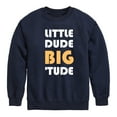 thumbnail image 1 of Instant Message - Little Dude Big Tude - Toddler And Youth Crewneck Fleece Sweatshirt, 1 of 6