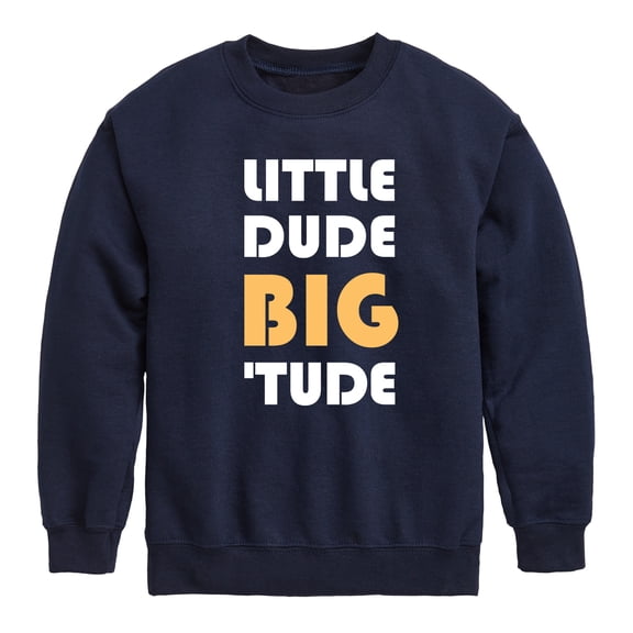 Instant Message - Little Dude Big Tude - Toddler And Youth Crewneck Fleece Sweatshirt