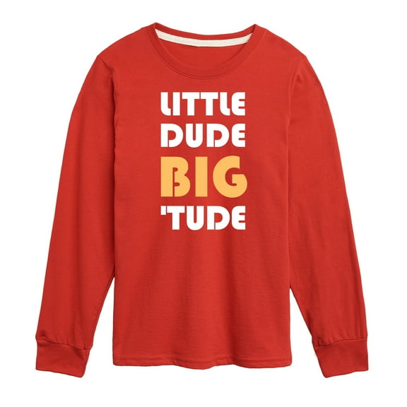 Instant Message - Little Dude Big Tude - Toddler And Youth Long Sleeve Graphic T-Shirt