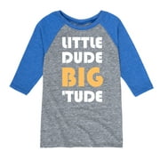 Instant Message - Little Dude Big Tude - Toddler And Youth Raglan Graphic T-Shirt
