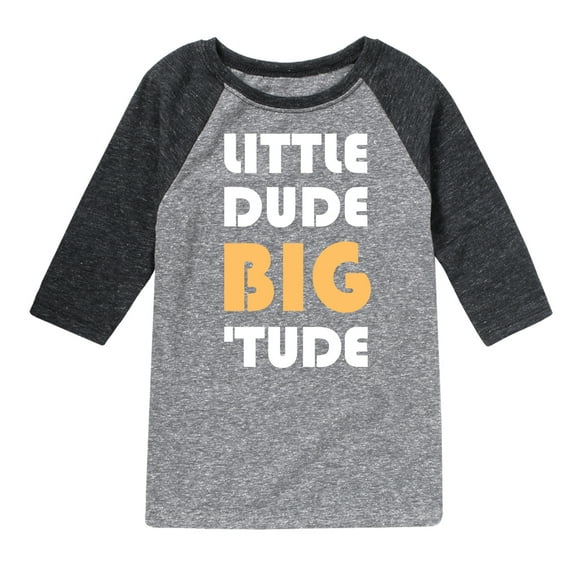 Instant Message - Little Dude Big Tude - Toddler And Youth Raglan Graphic T-Shirt