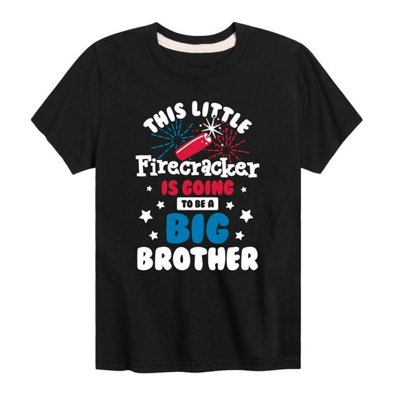 Instant Message - Little Firecracker Big Brother - Toddler And Youth Short Sleeve Graphic T-Shirt