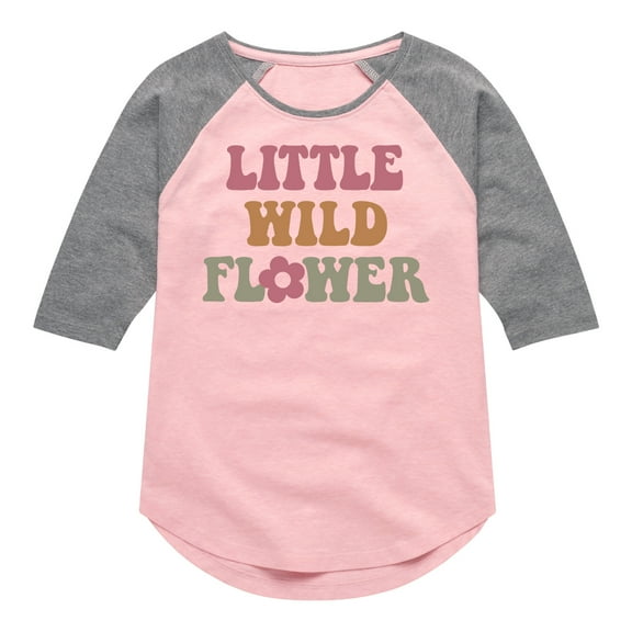 Instant Message - Little Wildflower - Toddler & Youth Girls Raglan Graphic T-Shirt