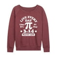 thumbnail image 1 of Instant Message - Live Every Day Like Pi Day - Women's Lightweight French Terry Long Sleeve Shirt, 1 of 6