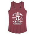 thumbnail image 1 of Instant Message - Live Every Day Like Pi Day - Women's Racerback Tank Top, 1 of 6