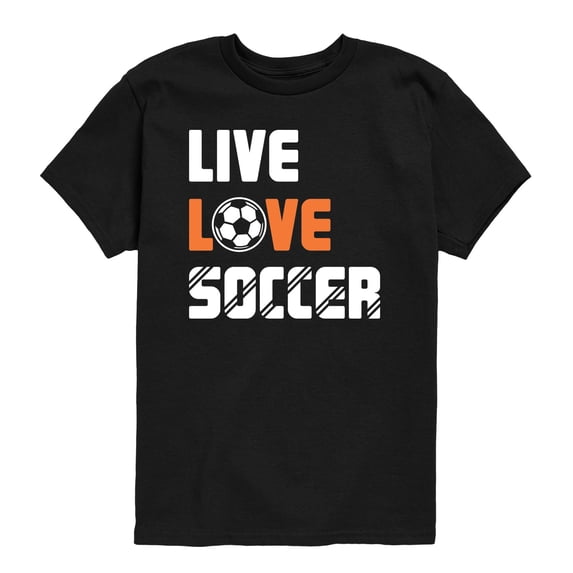 Instant Message - Live Love Soccer - Toddler Boys Short Sleeve Graphic T-Shirt
