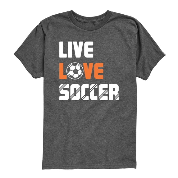 Instant Message - Live Love Soccer - Toddler Boys Short Sleeve Graphic T-Shirt