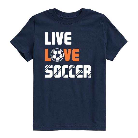 Instant Message - Live Love Soccer - Toddler Boys Short Sleeve Graphic T-Shirt