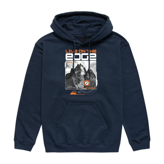 Instant Message - Live On The Edge - Men's Pullover Hooded Fleece Sweatshirt