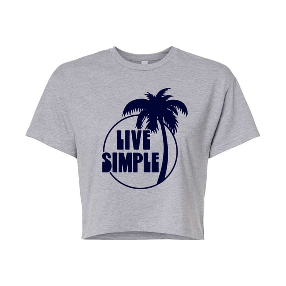 Instant Message - Live Simple - Juniors Cropped Graphic T-Shirt